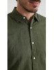 LIN-30R-214 Chemise en lin - Kaki