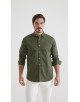 LIN-30R-214 Chemise en lin - Kaki