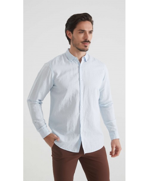 25020-2 Chemise en lin - Bleu ciel