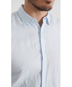 LIN-30R-22 Chemise en lin - Bleu ciel