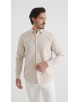 LIN-30R-23 Chemise en lin - Beige