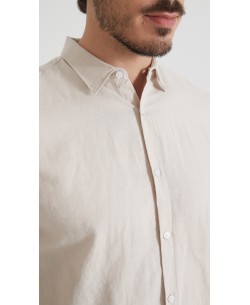 LIN-30R-23 Chemise en lin - Beige