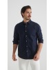 LIN-30R-24 Chemise en lin - Marine