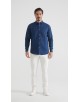 LIN-30R-28 Chemise en lin - Bleu