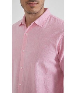 LIN-32-23 Chemise en lin - Rose