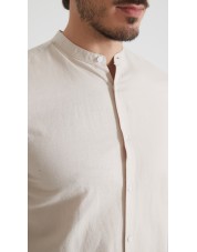LIN-60R-23 Chemise en lin - Beige