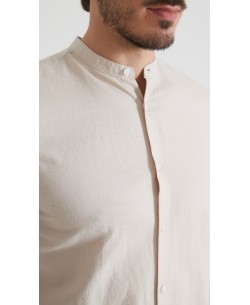 LIN-60R-23 Chemise en lin - Beige
