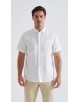 LIN-92-21 Chemisette en lin - Blanc