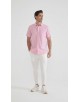 LIN-92-25 Chemisette en lin - Rose