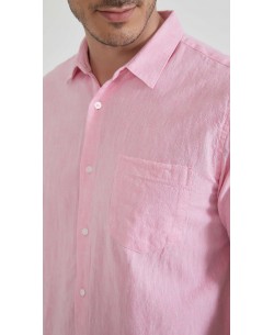 LIN-92-25 Chemisette en lin - Rose