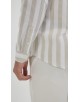 LIN-L056-02 Chemise lin coton à rayures - Beige