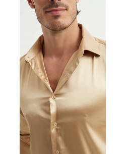 M0804-01 Satin shirt - Golden