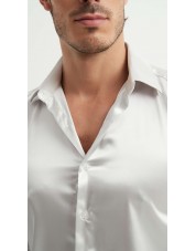 M0804-02 Chemise satinée - Argent