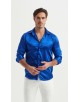 M0804-04 Chemise satinée - Bleu roy