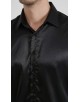 M0804-06 Chemise satinée - Noir