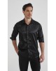 M0804-06 Chemise satinée - Noir