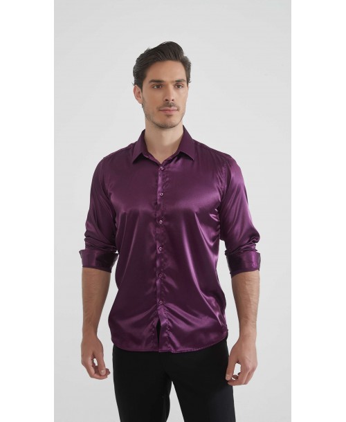 M0804-08 Chemise satinée - Violet