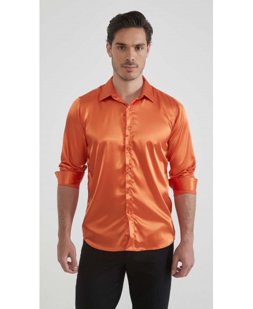 M0804-09 Chemise satinée - Orange