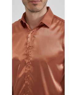 M0804-10 Satin shirt - Terracotta