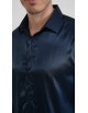 M0804-11 Chemise satinée - Marine