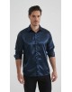 M0804-11 Chemise satinée - Marine
