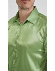 M0804-13 Chemise satinée - Vert sauge
