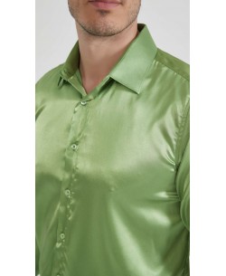 M0804-13 Satin shirt - Sage green