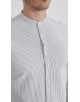 M2501-9 Chemise à rayures en oxford - Noir & Blanc