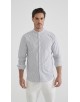 M2501-9 Chemise à rayures en oxford - Noir & Blanc