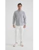 2502-7 Chemise en oxford - Blanc & noir