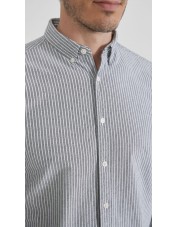 2502-7 Chemise en oxford - Blanc & noir