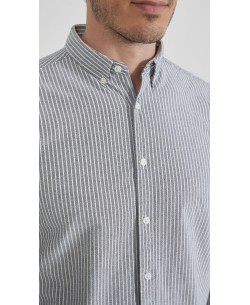 2502-7 Chemise en oxford - Blanc & noir