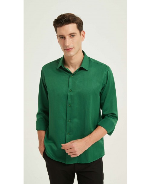 SAT200-143 Chemise verte en confort fit
