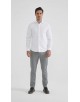 SLIM5051-01 Chemise rayures ton sur ton - Blanc