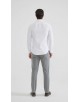 SLIM5051-01 Chemise rayures ton sur ton - Blanc