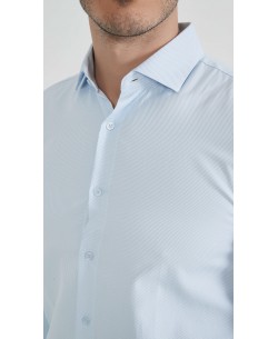 SLIM5051-03 Tone on tone stripes shirt - Sky blue