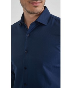 SLIM5051-04 Tone on tone stripes shirt - Navy