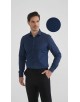 SLIM5051-04 Chemise rayures ton sur ton - Marine