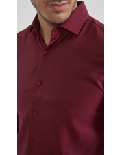 SLIM5051-05 Chemise rayures ton sur ton - Bordeaux