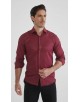 SLIM5051-05 Chemise rayures ton sur ton - Bordeaux