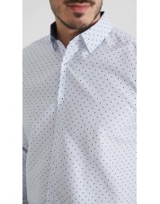 1506201-01 Chemise coupe droite à motifs - Blanc