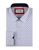 1506201-01 Chemise coupe droite à motifs - Blanc
