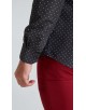 1506201-02 Chemise coupe droite à motifs - Noir