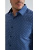 1506201-04 Chemise coupe droite à motifs - Bleu