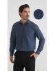 1506201-06 Chemise coupe droite à motifs - Bleu