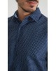 1506201-06 Chemise coupe droite à motifs - Bleu