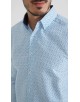 1506201-07 Chemise coupe droite à motifs - Bleu