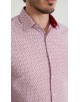 1506201-09 Chemise coupe droite à motifs - Rouge