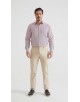 1506201-09 Chemise coupe droite à motifs - Rouge