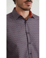 1506201-10 Chemise coupe droite à motifs - Multi